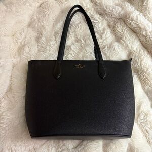 Kate Spade New York Black Glimmer Zip Top Tote Bag